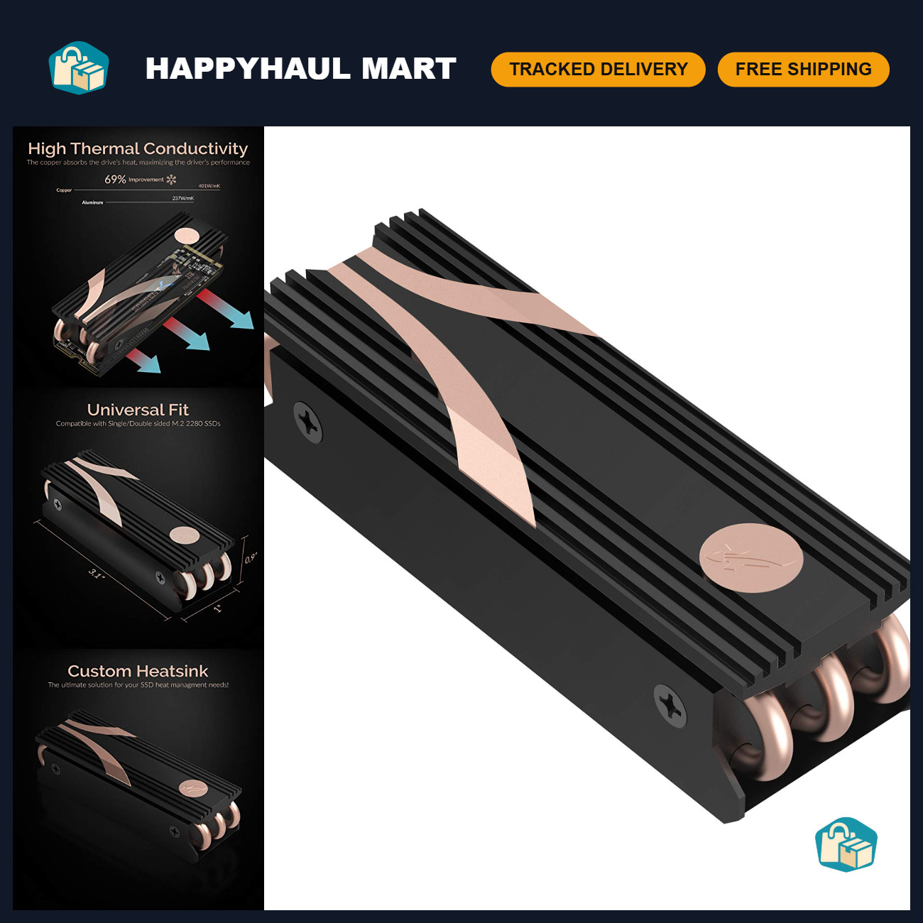 M.2 2280 SSD Rocket Heatsink for Optimal Cooling & Performance - Upgrade Your St