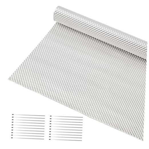 Exhaust Heat Shield Automotive, Embossed Aluminum Heat Shield Kit 16" x 39"