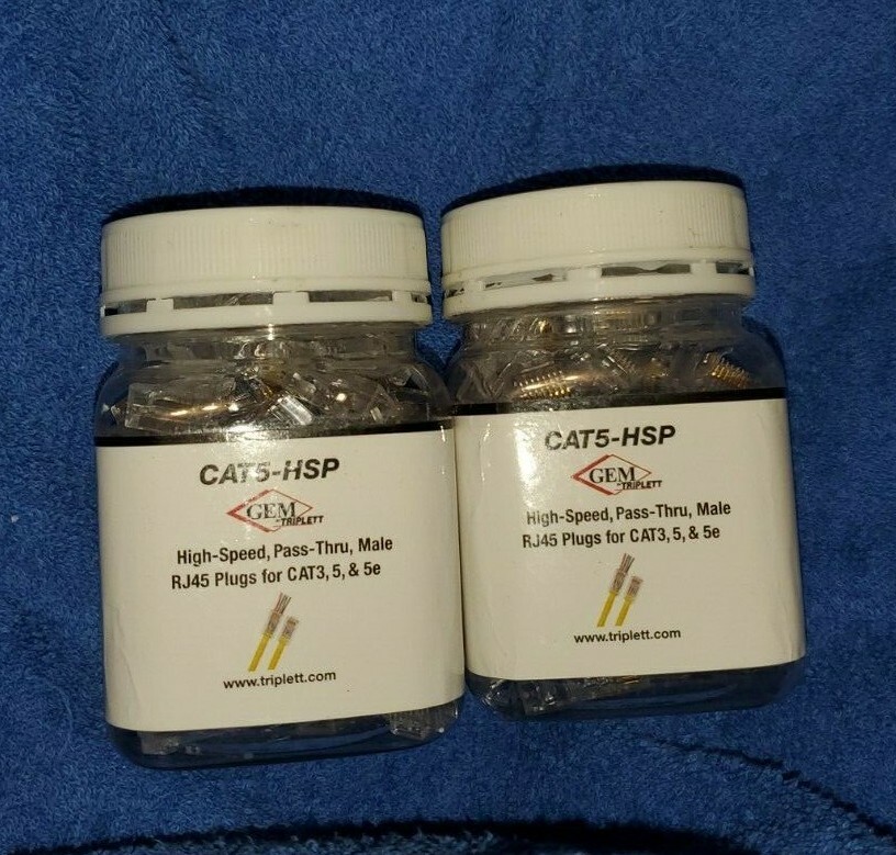 Triplett CAT5-HSP High Speed, Pass-Thru, Modular CAT5 Connector Qty 100