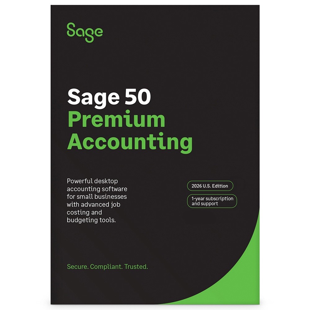 Sage 50 Accounting Premium 1 User Software 2026-2027 1 Year Subscription