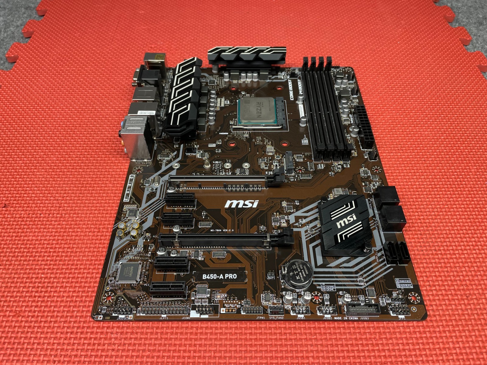 MSI B450-A Pro System Board/Motherboard w/ AMD Ryzen 3 2200G CPU +I/O Shield