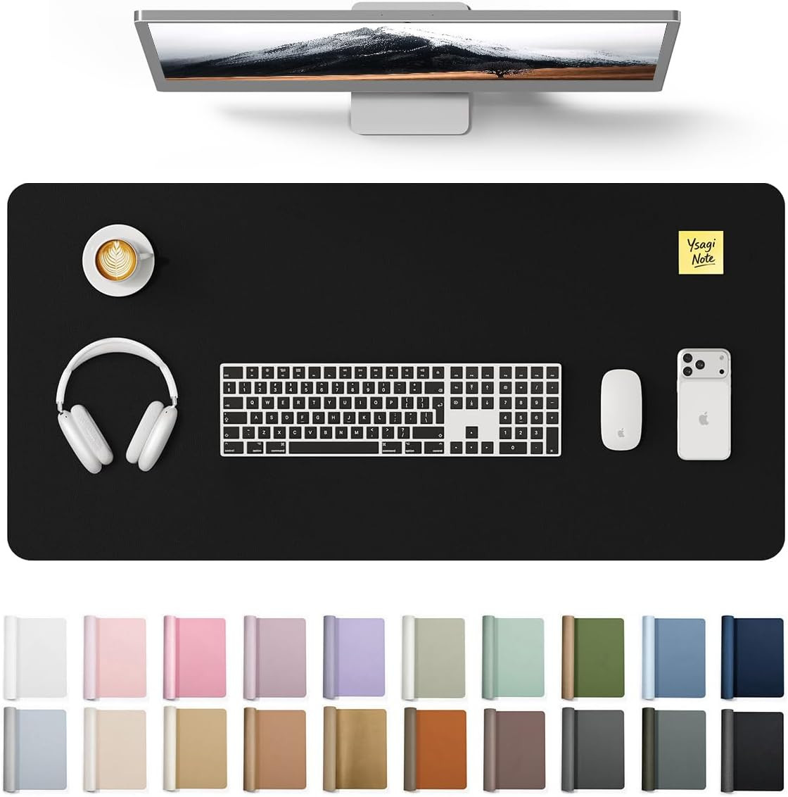 Large Extended PU Leather Desk Pad Protector – Non-Slip Waterproof Desk Mat for