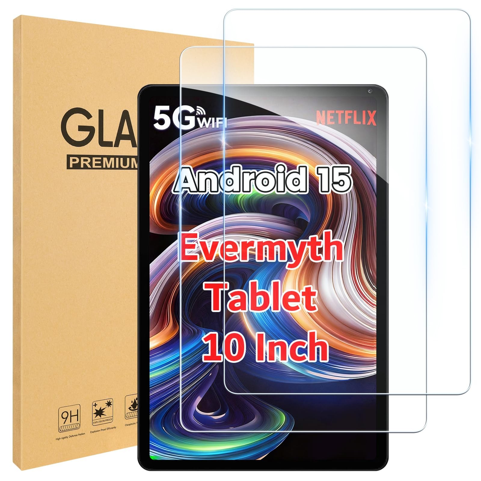 Samlior 2Pack Screen Protector for Evermyth Tablet 10 Inch...