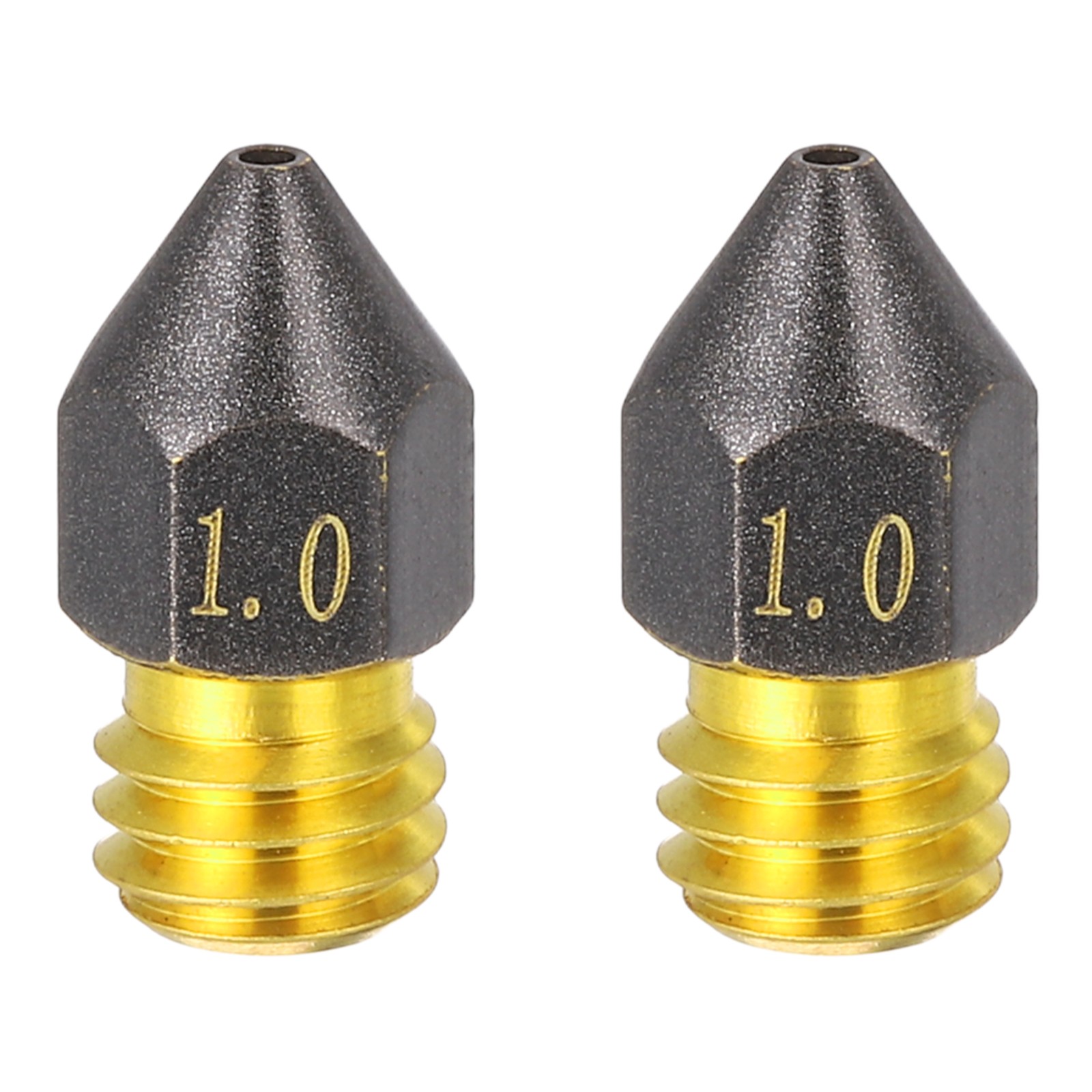 2 Pcs 1mm MK8 Brass PTFE Nozzles,  M6 Thread 3D Printer Nozzle Accessories