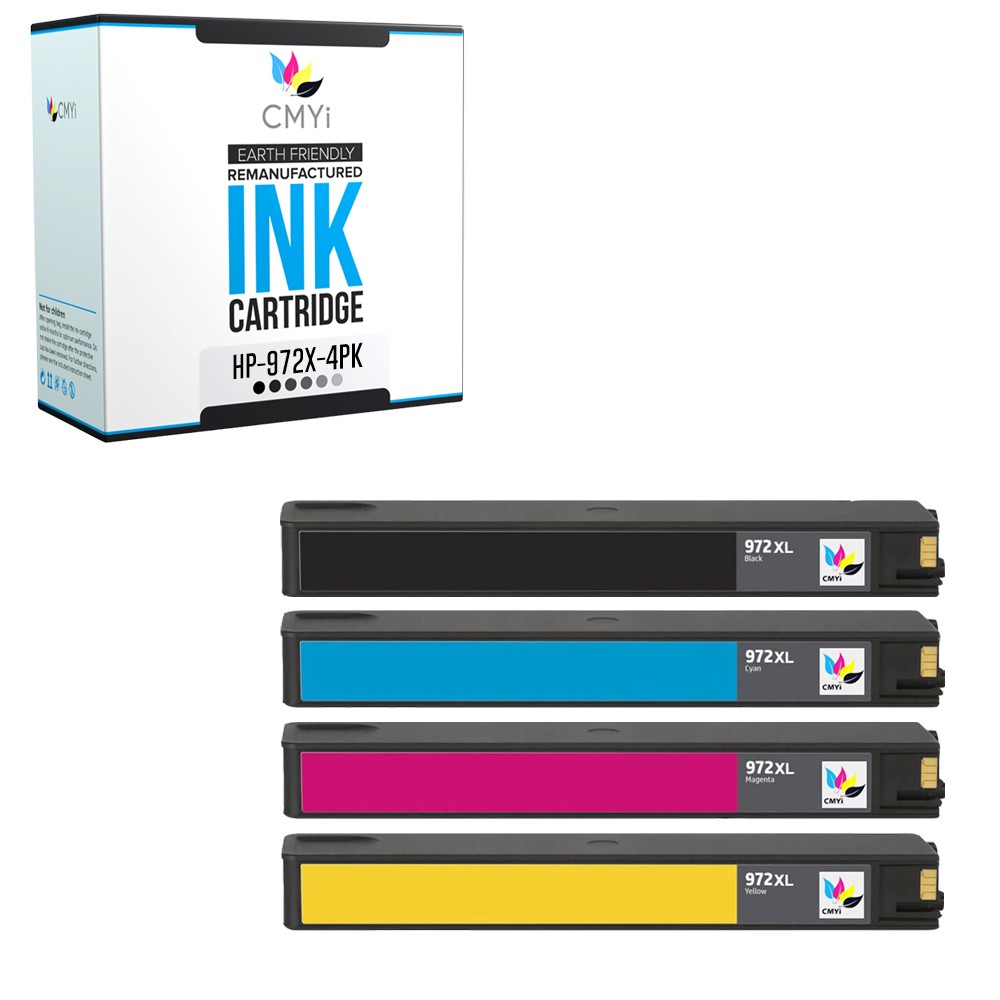 4PK Compatible CMYi 972X Ink Cartridges for HP PageWide Managed P57750dw 352dn