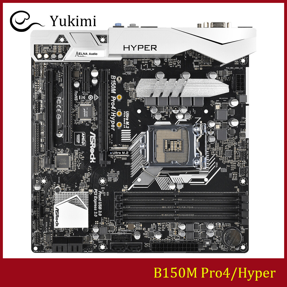 FOR ASROCK B150M Pro4/Hyper DDR4*4 LGA 1151 64GB HDMI DVI-D D-Sub Motherboard