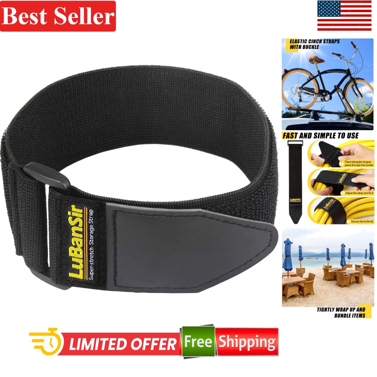 Cinch Straps 2x18 Inches 6 Pack for Extension Cords and Organization