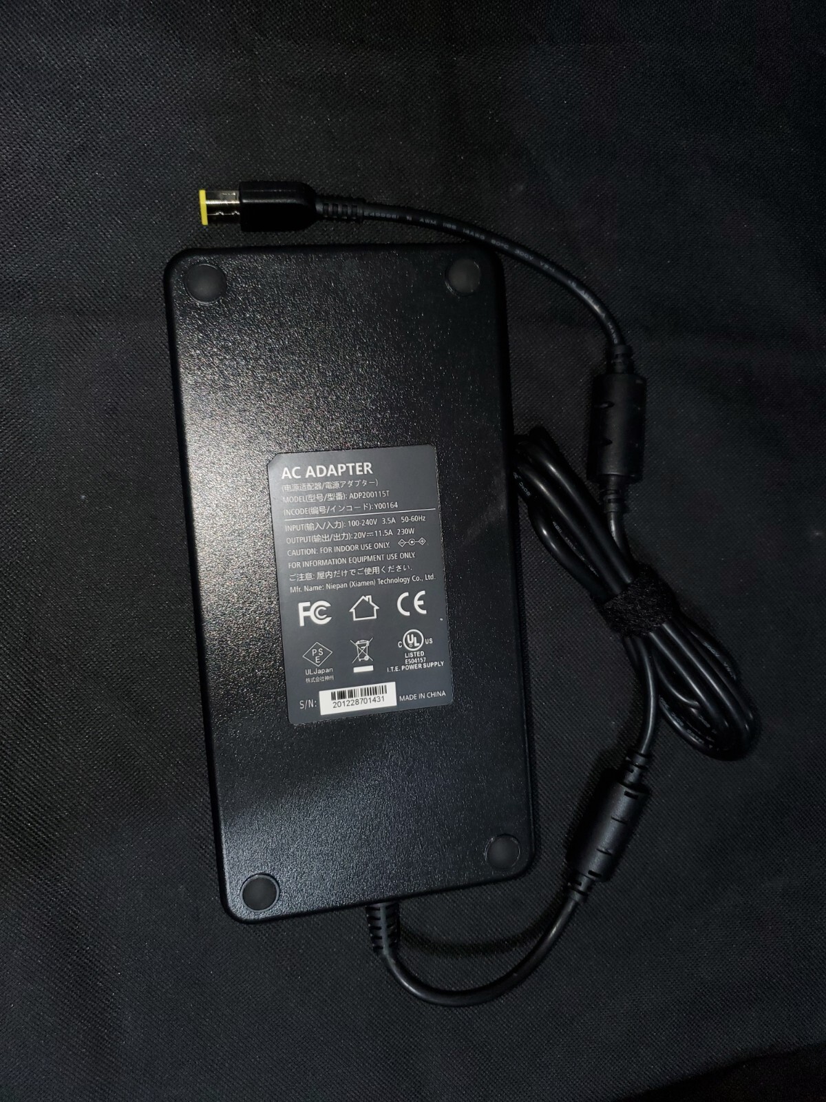 Replacement 230W Lenovo Charger for ThinkPad P70 P71 P72 P73 P50 P51 P52 P53