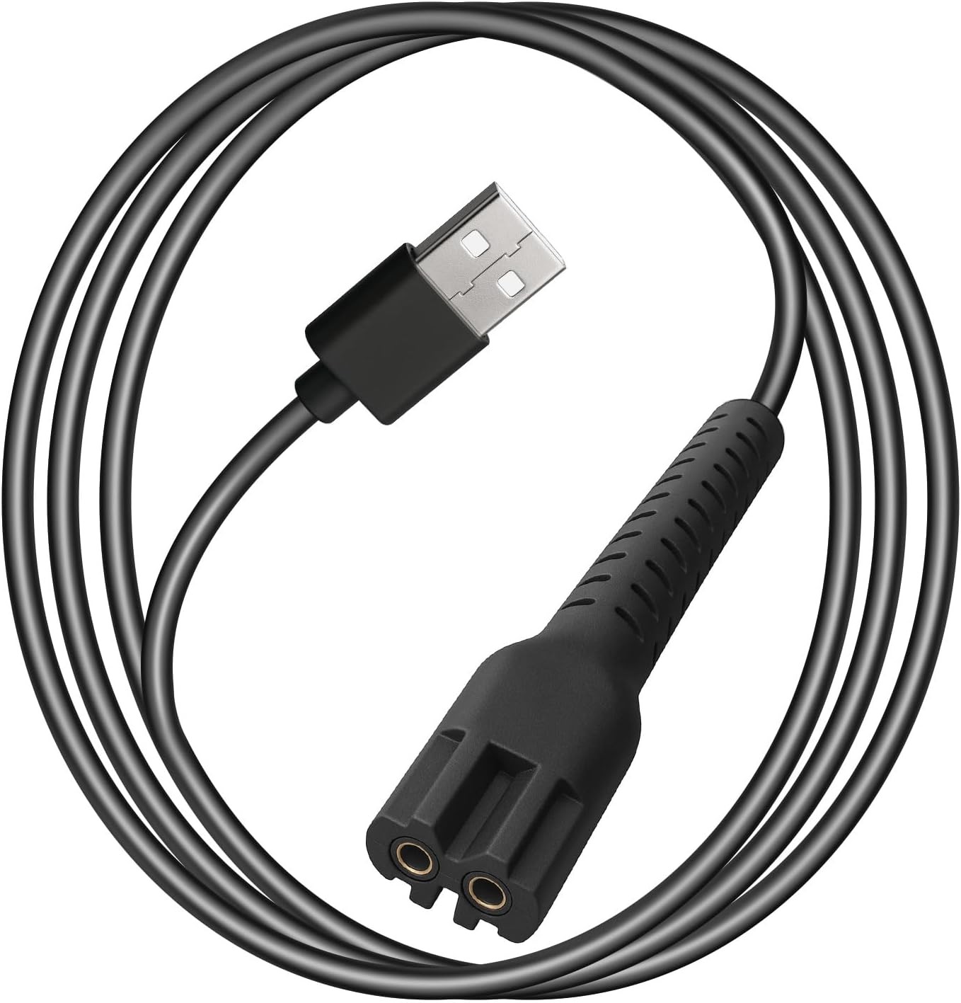 2-Pin USB 6.5 Foot Extra Long Charger Cable for Wahl Magic Clip Senior BLACK 