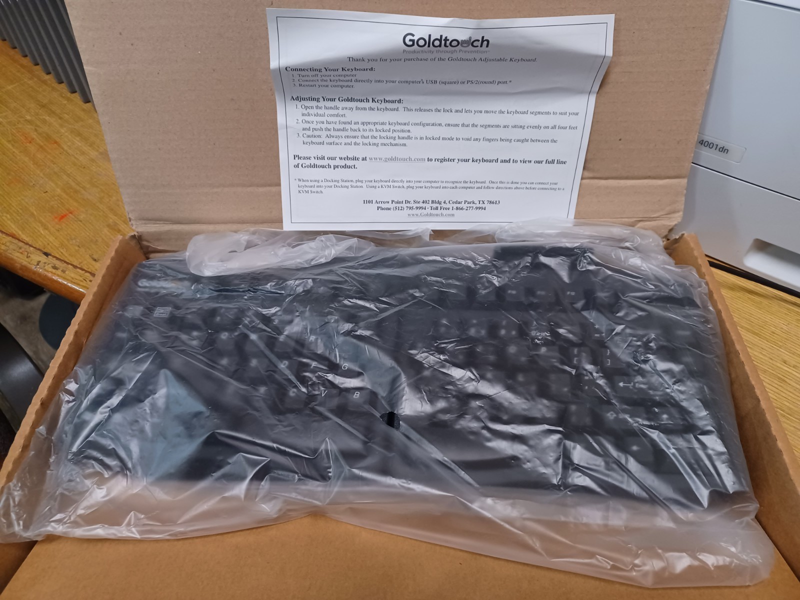 Goldtouch GTS-0077 ErgoSecure 2.0 Smart Card Ergonomic Keyboard #736L