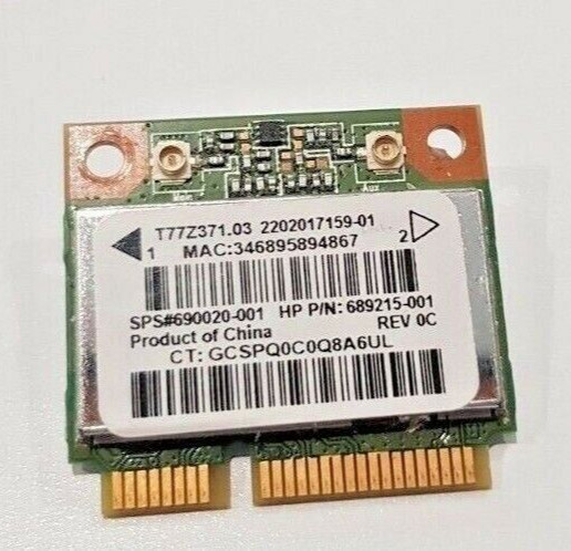 WiFi Wireless Board Card For HP 650 - Ralink Model: RT3290
