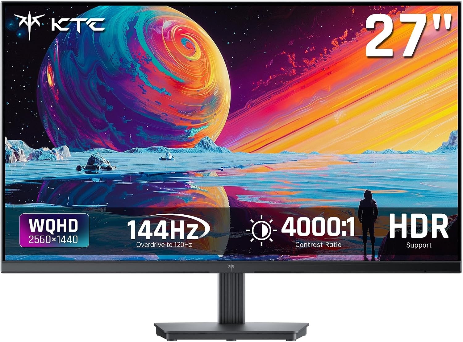 Immersive 27 Inch QHD Monitor - 144Hz, 4000:1 Contrast, Flicker-Free