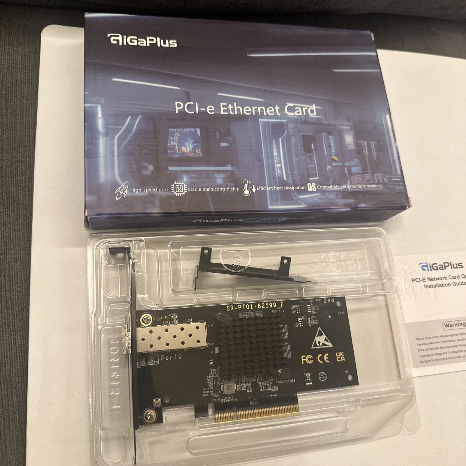 GiGaPlus GP-X520-1S 10G Ethernet Card US SR-PT01-82599_F PCI-E Network Card