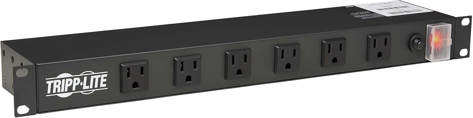 12-Outlet Rack Mount Power Strip PDU, Six Front & Six Rear Facing Outlets, 15A,
