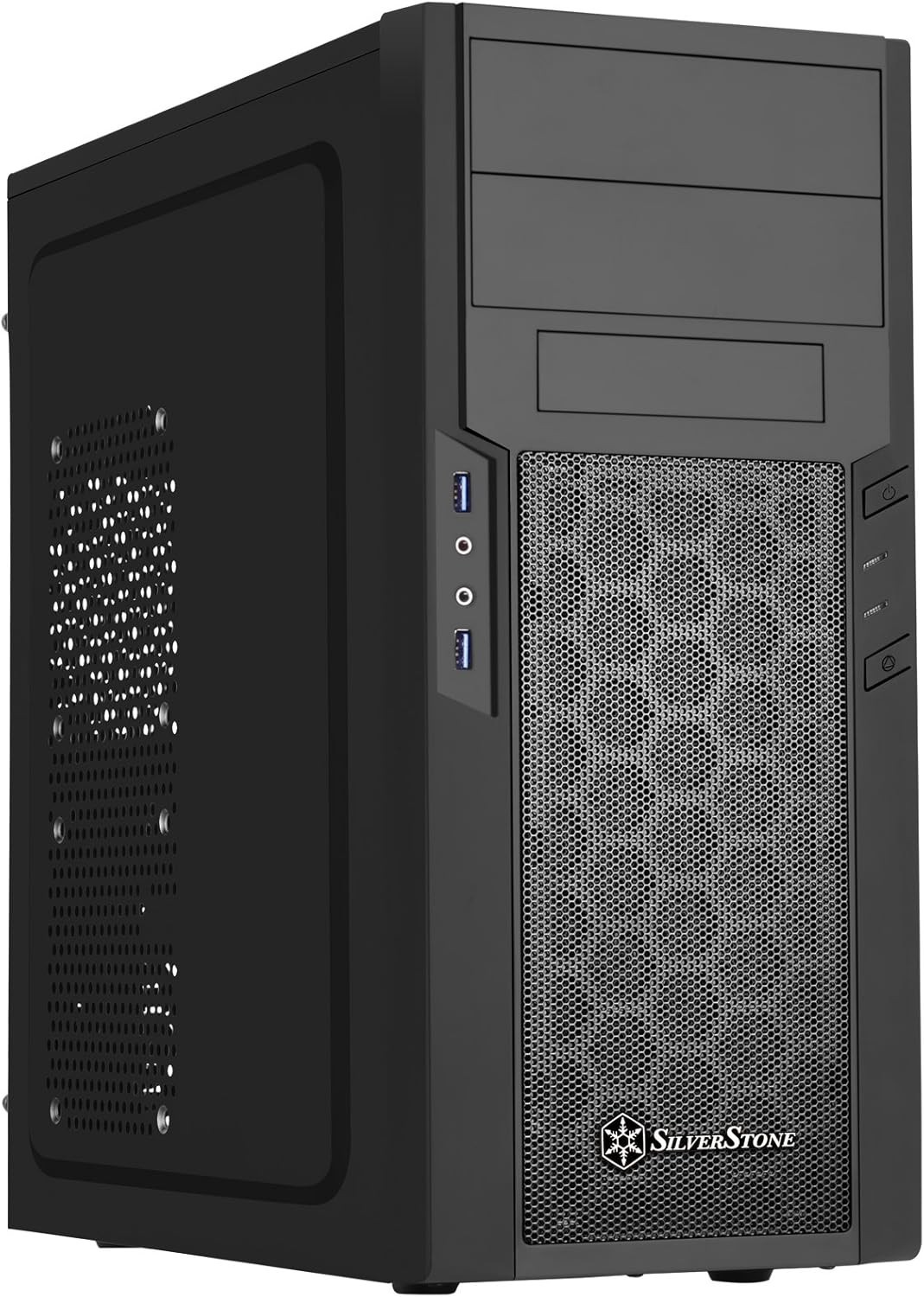 Silver Stone Technologies PS13B Black Plastic Panel  Steel Case With 2 RGB Fans