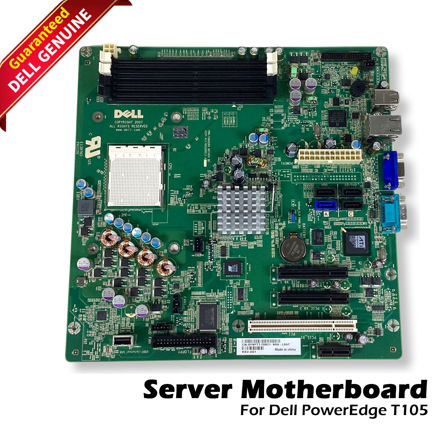 Genuine Dell PowerEdge T105 CK9-04 Pro AMD Motherboard P013H Y9FTT P957K D682C