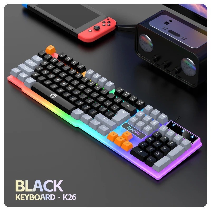 Single keyboard and keyboard mouse RAIKU T26 Three tone Luminous Keyboard Mouse