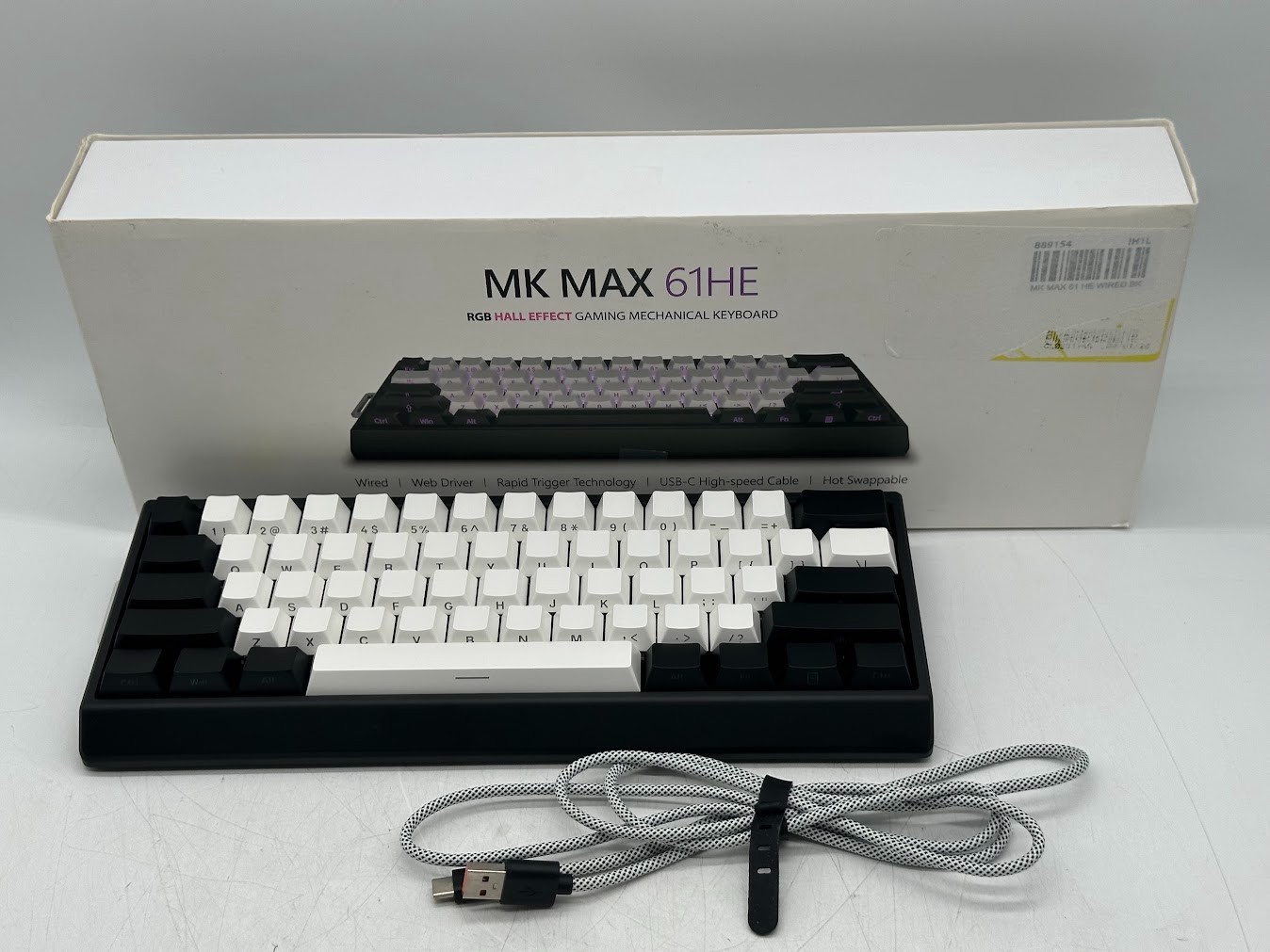 Inland MK MAX 61 HE 60% Wired Magnetic Keyboard - Black/White