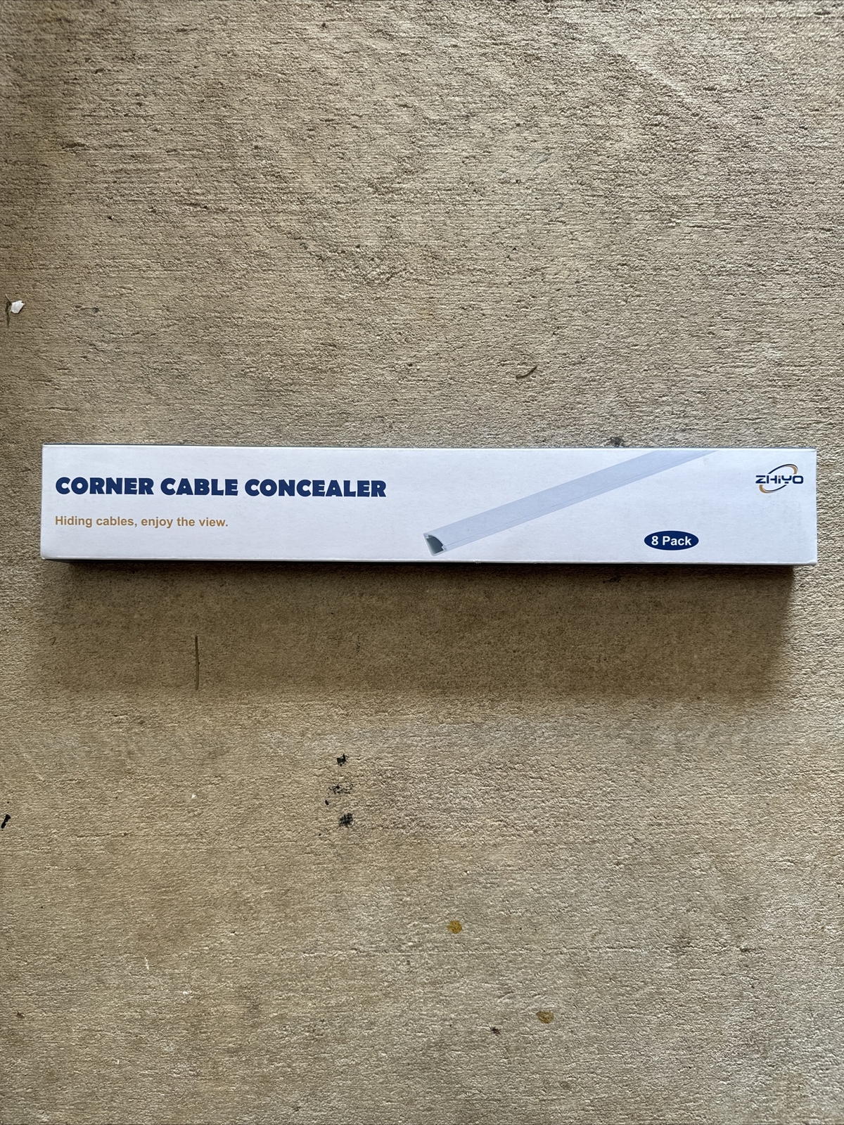 136in Corner Cable Concealer, Corner Cord Hider for One Small - 136in White