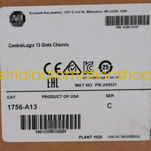 1PC NEW 1756-A13 ControlLogix 13-Slot Chassis Via DHL or FedEX