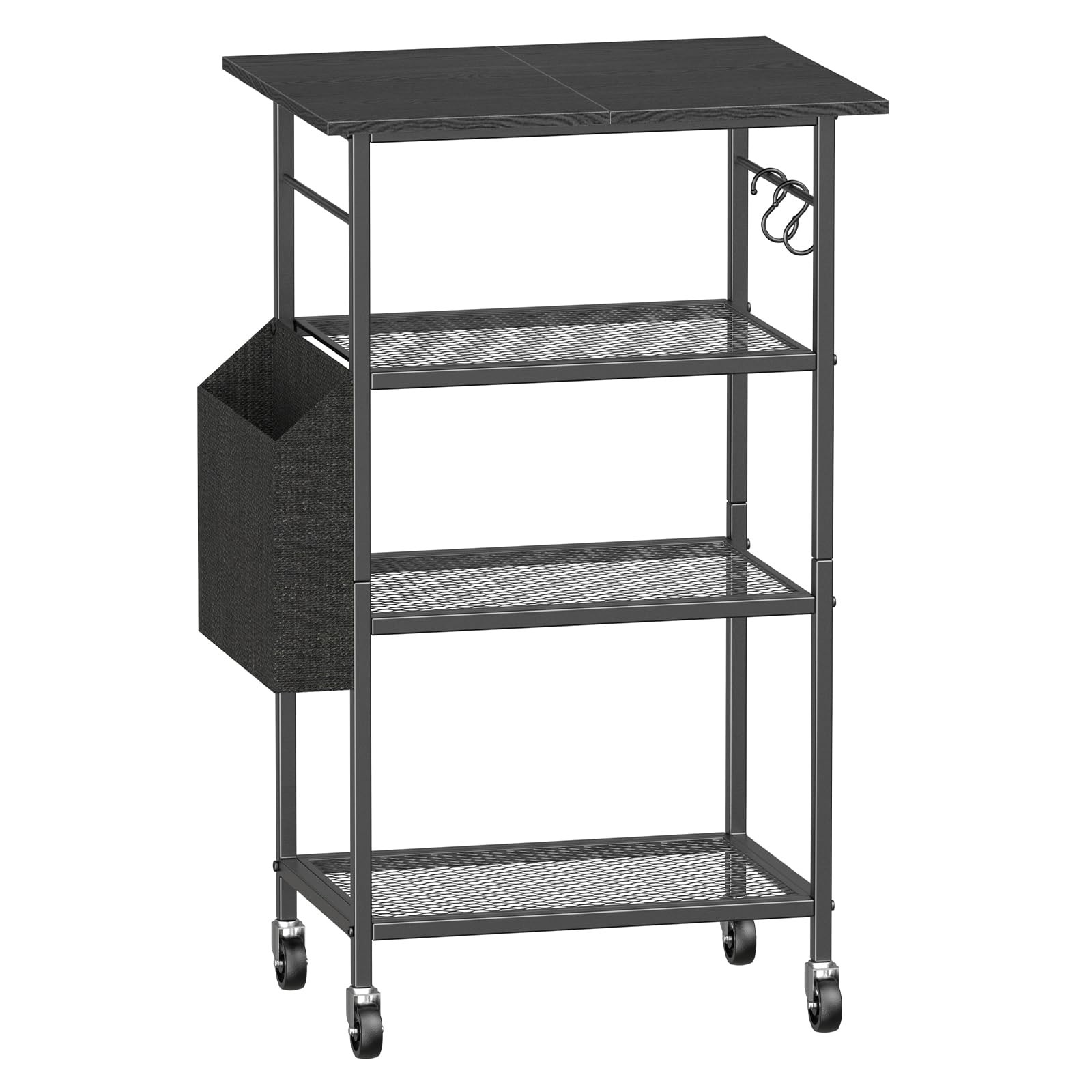 4-Tier Printer Stand, Rolling Printer Table on Wheels, Industrial Storage Sta...