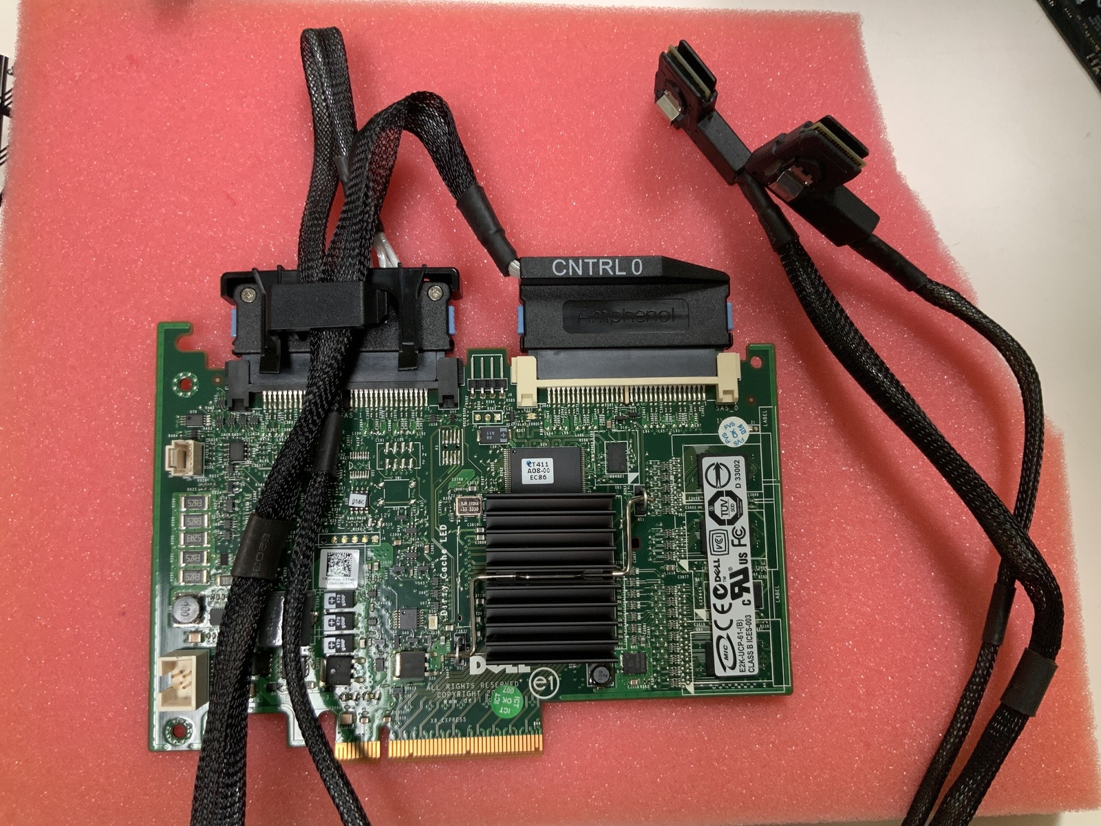 Dell PERC H200 6Gb/s SAS SATA RAID Controller PCIe x8 0T954J w/ Cables