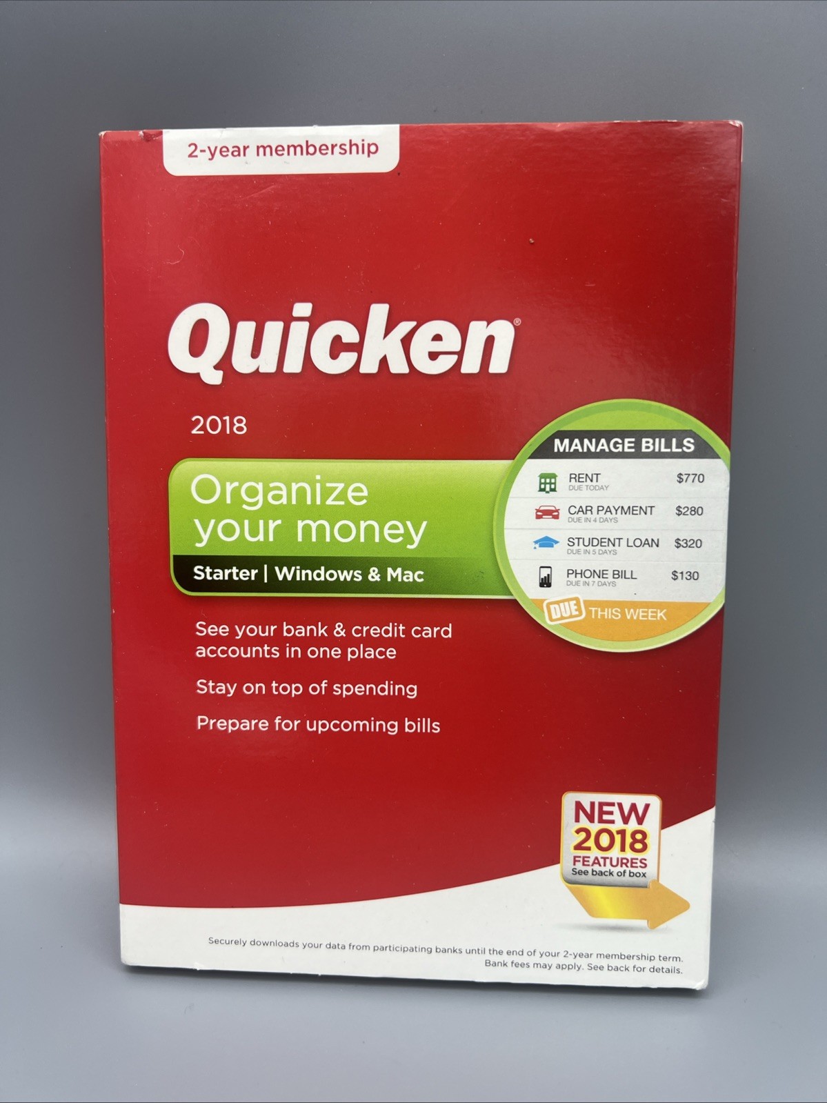 Quicken 2018 Starter Software Windows Mac