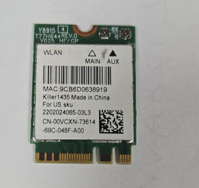 OEM Dell Alienware 17 R4 Killer 1435 WiFi Card REV A02 0VCXN 00VCXN CN-00VCXN US