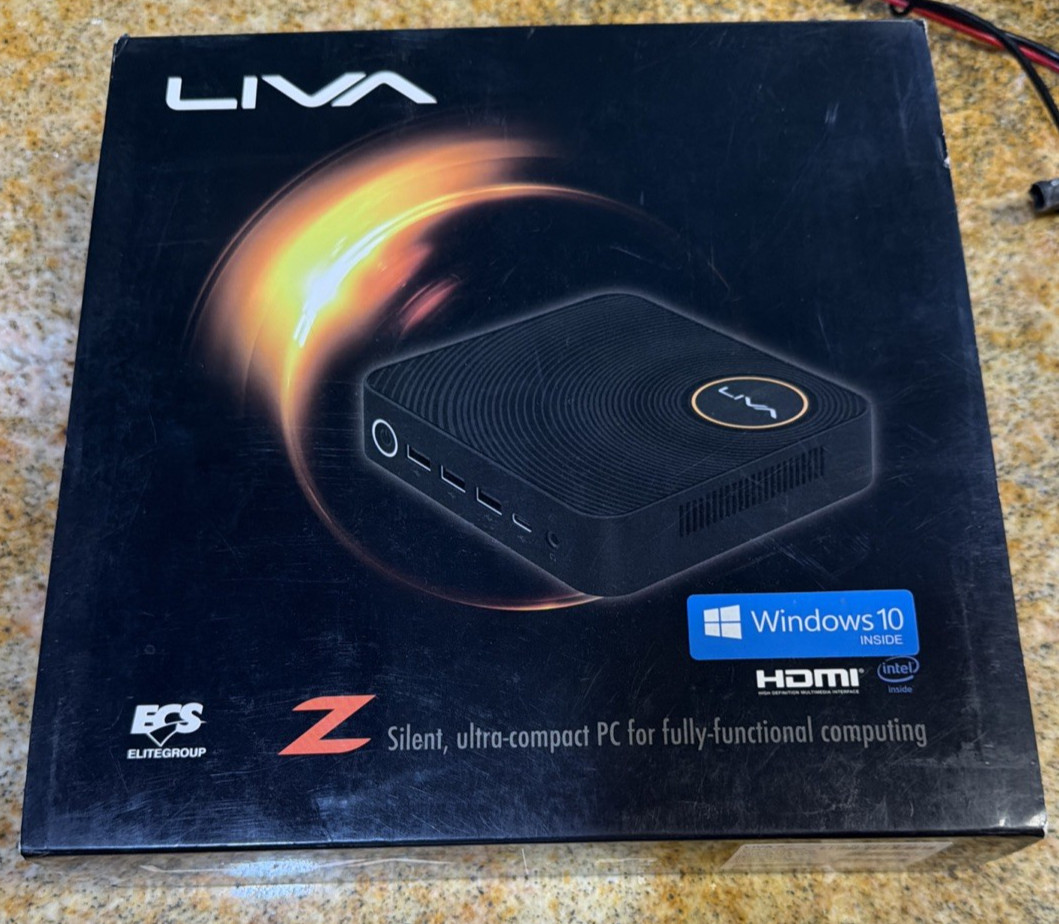 ECS Liva Z Mini PC Computer Intel Celeron N3350 Dual-core, 4GB DDR3L/32GB USB-C