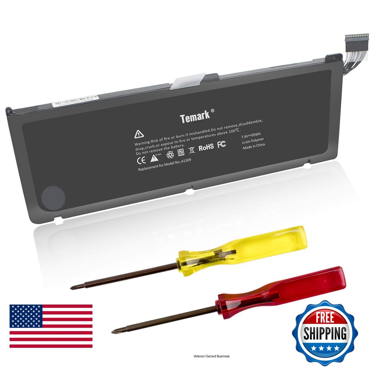 Temark A1309 Laptop Battery for MacBook Pro 17inch A1297 2009-2010 95Wh