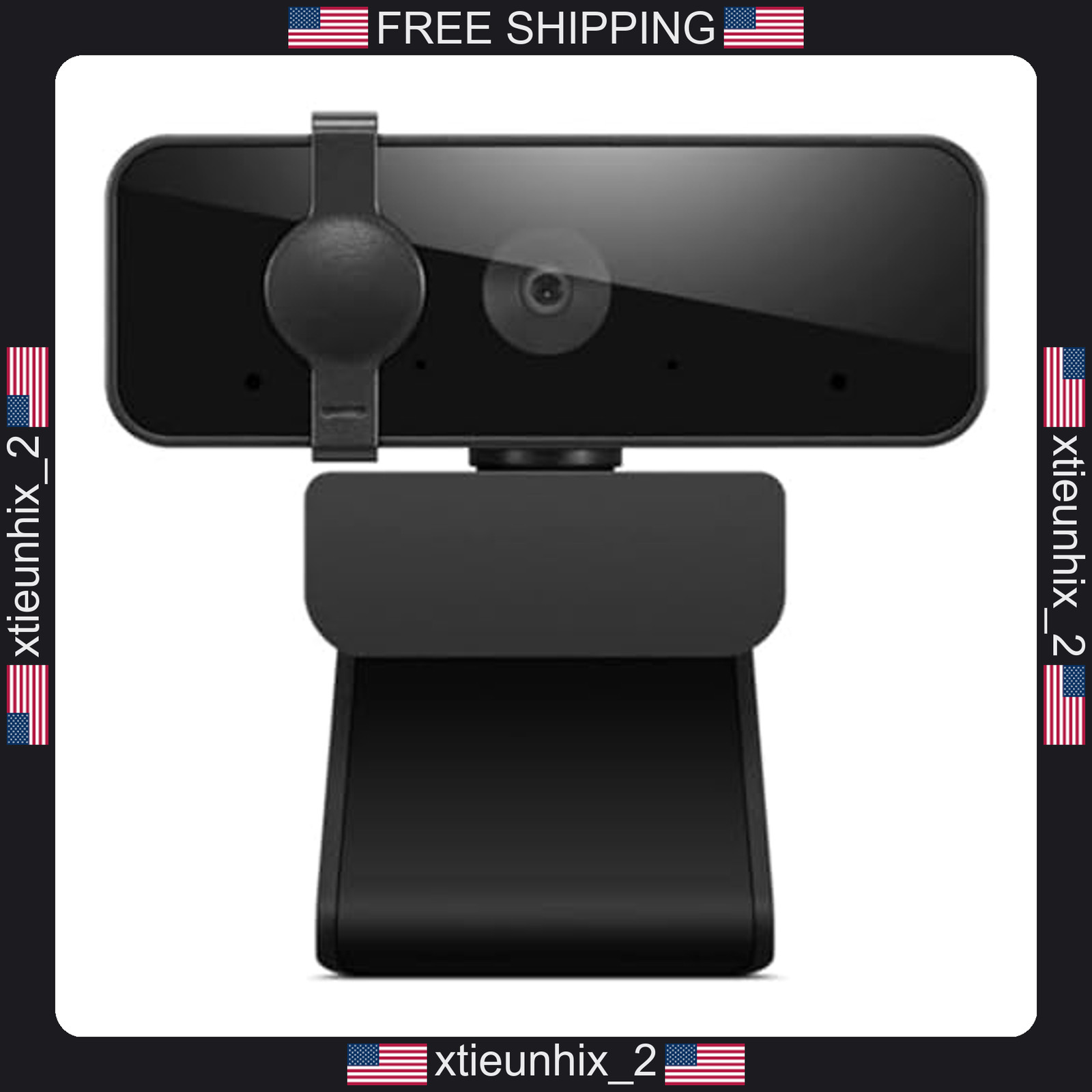 Lenovo 310 FHD Webcam 1080p USB with Privacy Shutter, 1.8M Cable, Microphones