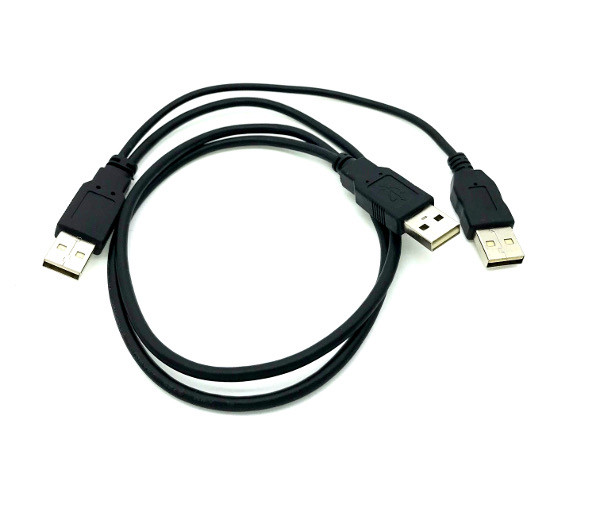 USB 2.0 A Male To 2 Dual USB Male Y Splitter Hub Power Cord Adapter Cable Fast