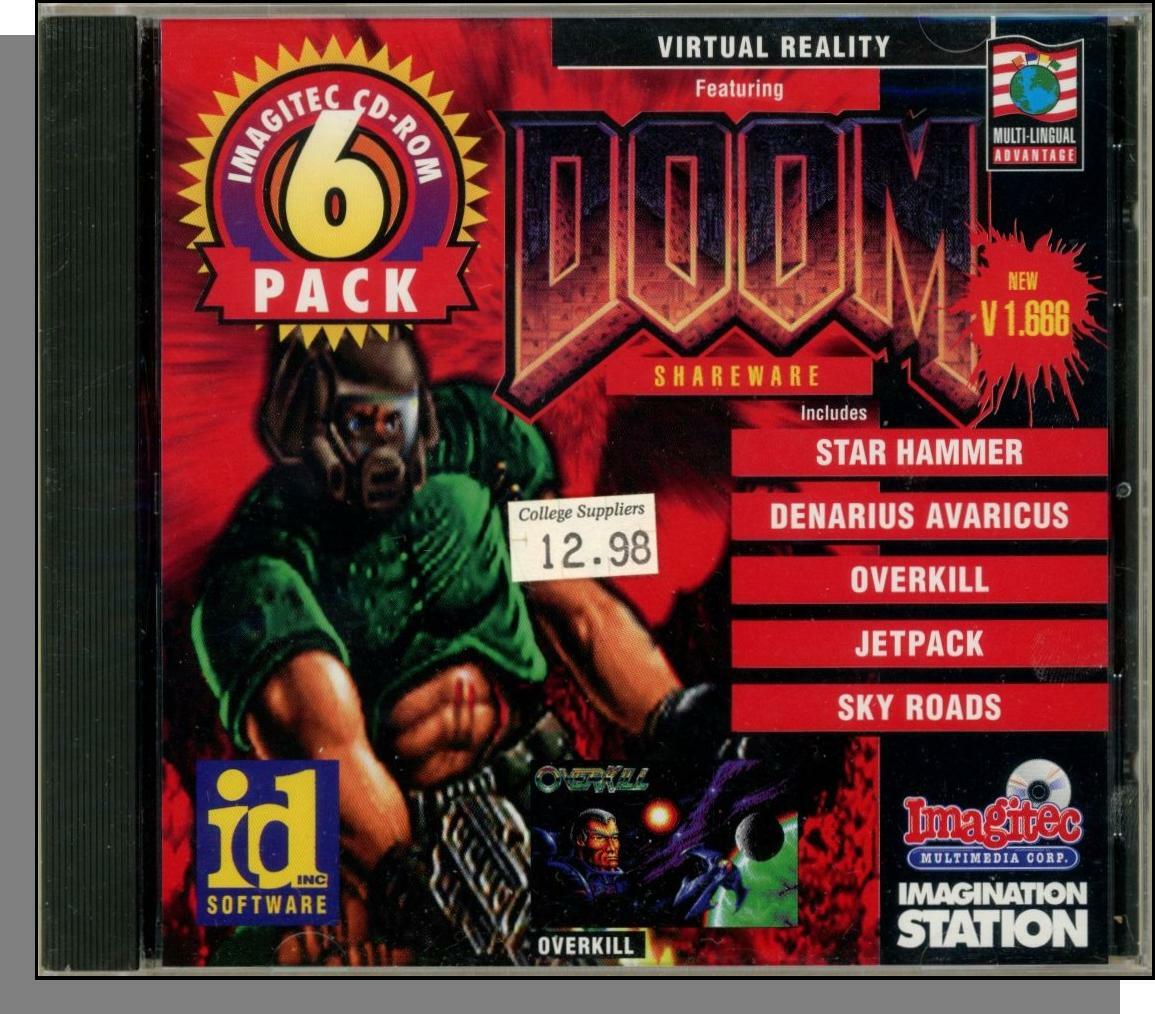 Doom (V 1.666) and 5 Other Action Games For Your PC - New Imagitec CD-ROM Rare