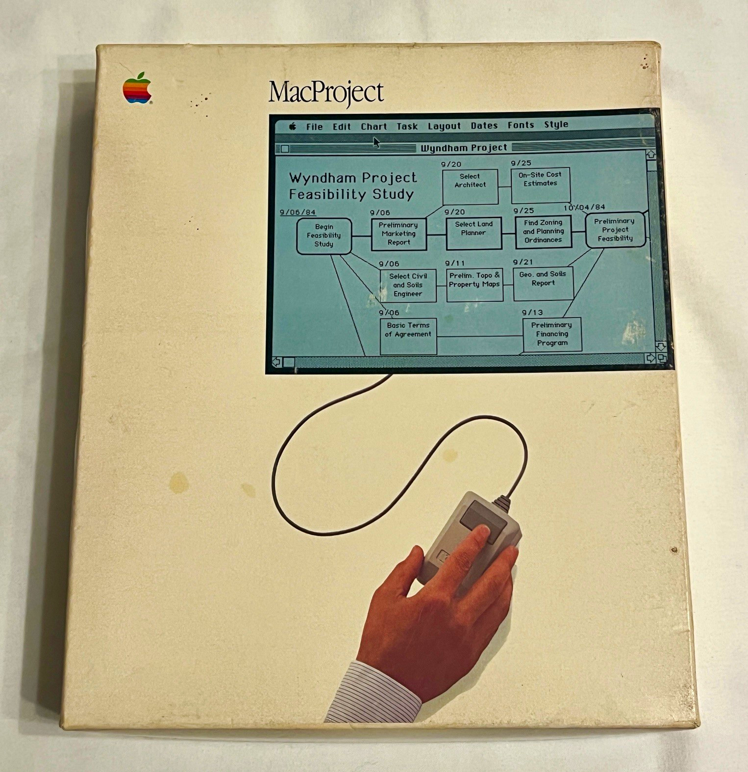 Rare 1984 Apple MacProject Boxed Software Set Complete w/ Audio Tape & 2 Disks