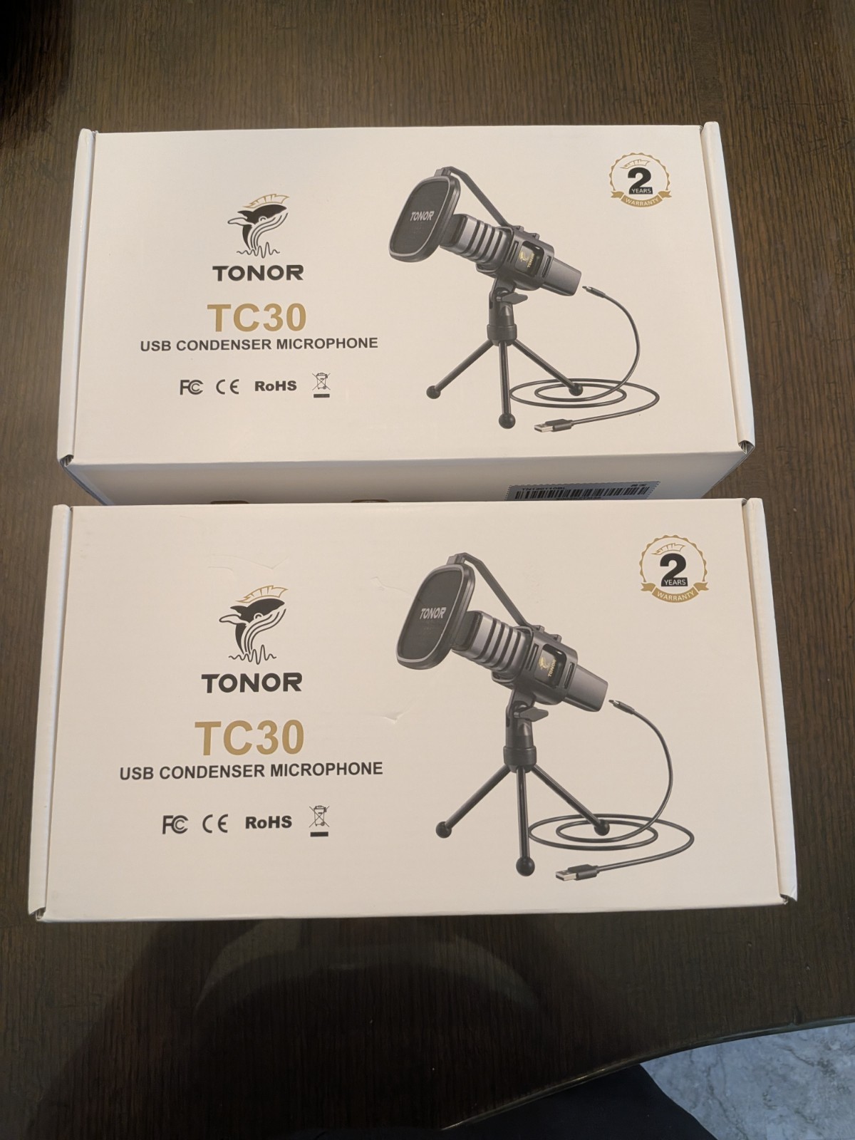 TONOR TC30 USB Condenser Microphone Cardioid Plug & Play Tripod Black