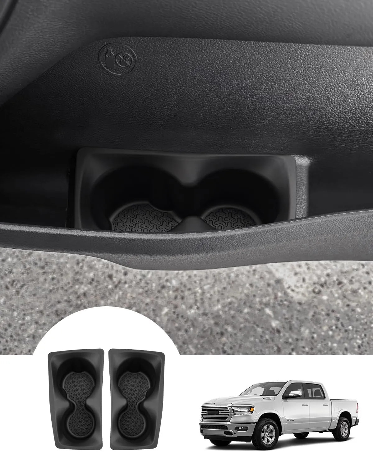 Door Side Cup Holder Insert For 2019 2025 Dodge Ram 1500 2500 3500 Storage Tray