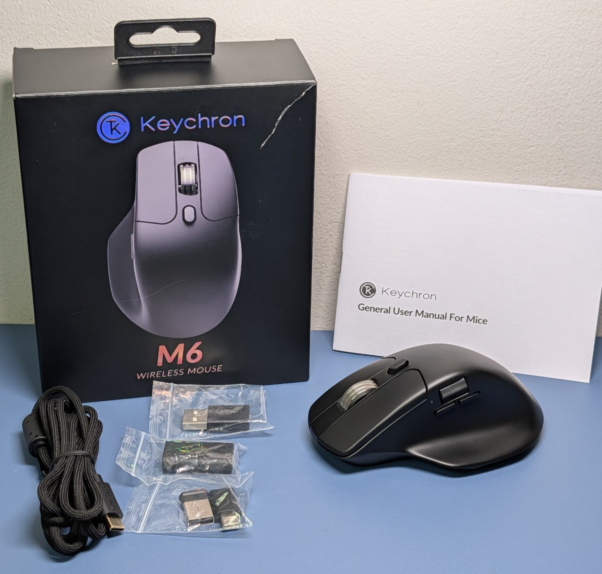 Keychron M6 Ultra Silent Wireless Mouse M6S-A72 12K DPI Black Tested