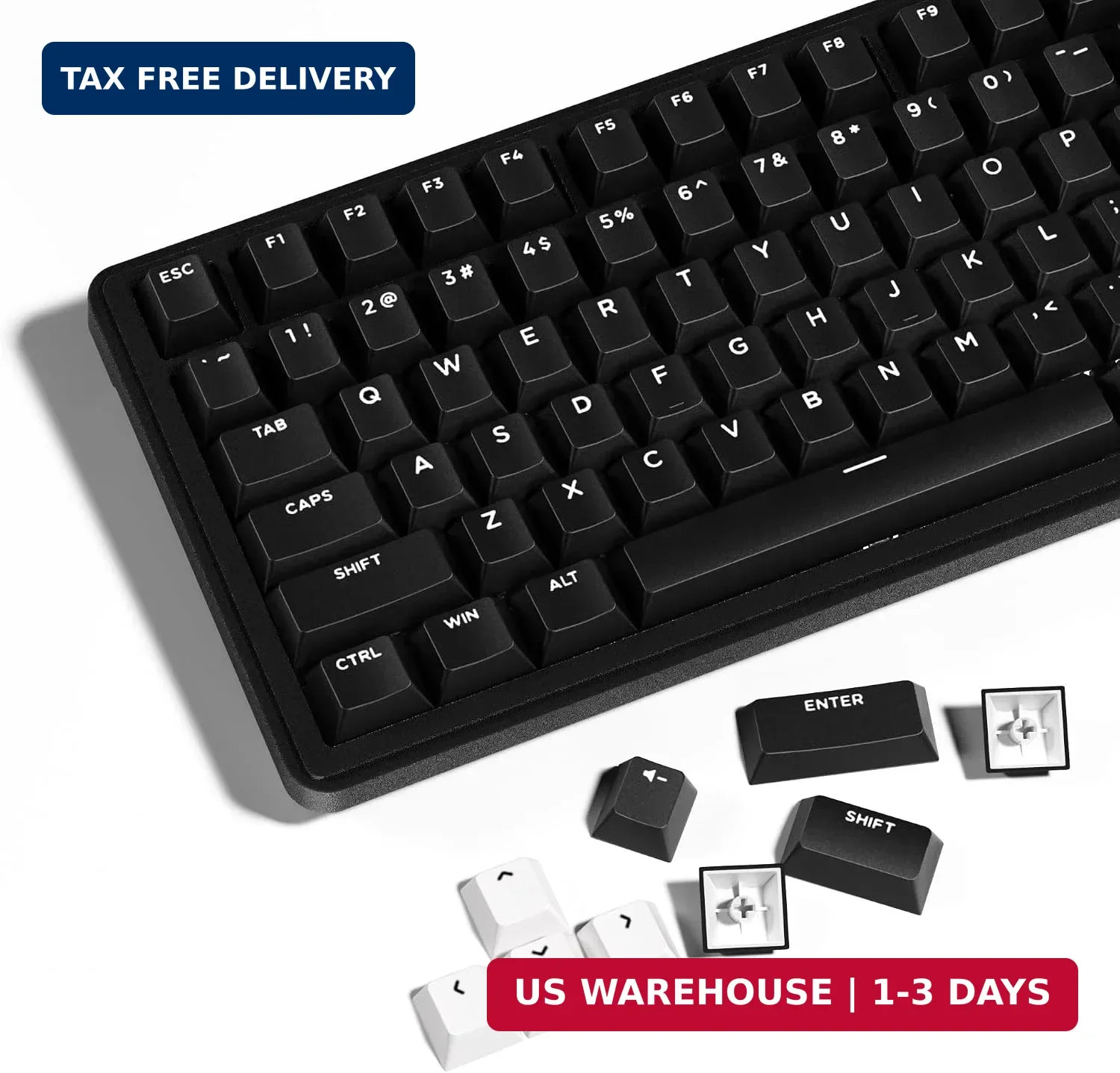 XVX WOB Double Shot PBT Keycaps Set 138 Keys, Cherry Profile Custom Keycap 60 65