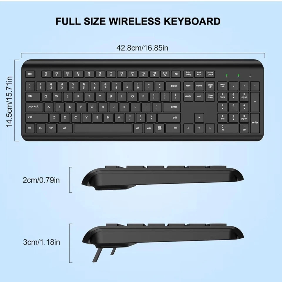 TAYDERLY MK258 WIRELESS KEYBOARD & MOUSE COMBO, 2.4G SILENT - BLACK