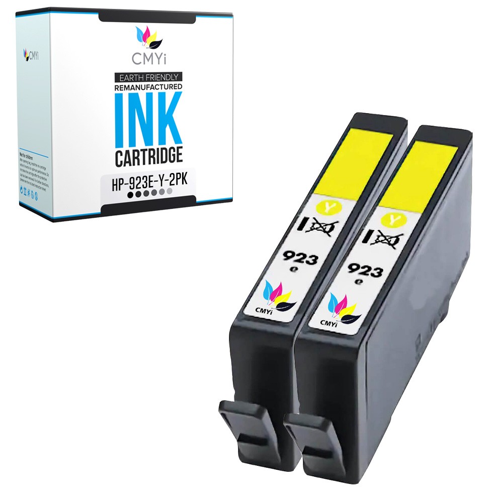 2-Pack CMYi Compatible Yellow 923e Ink Cartridges for HP OfficeJet Pro 8139e