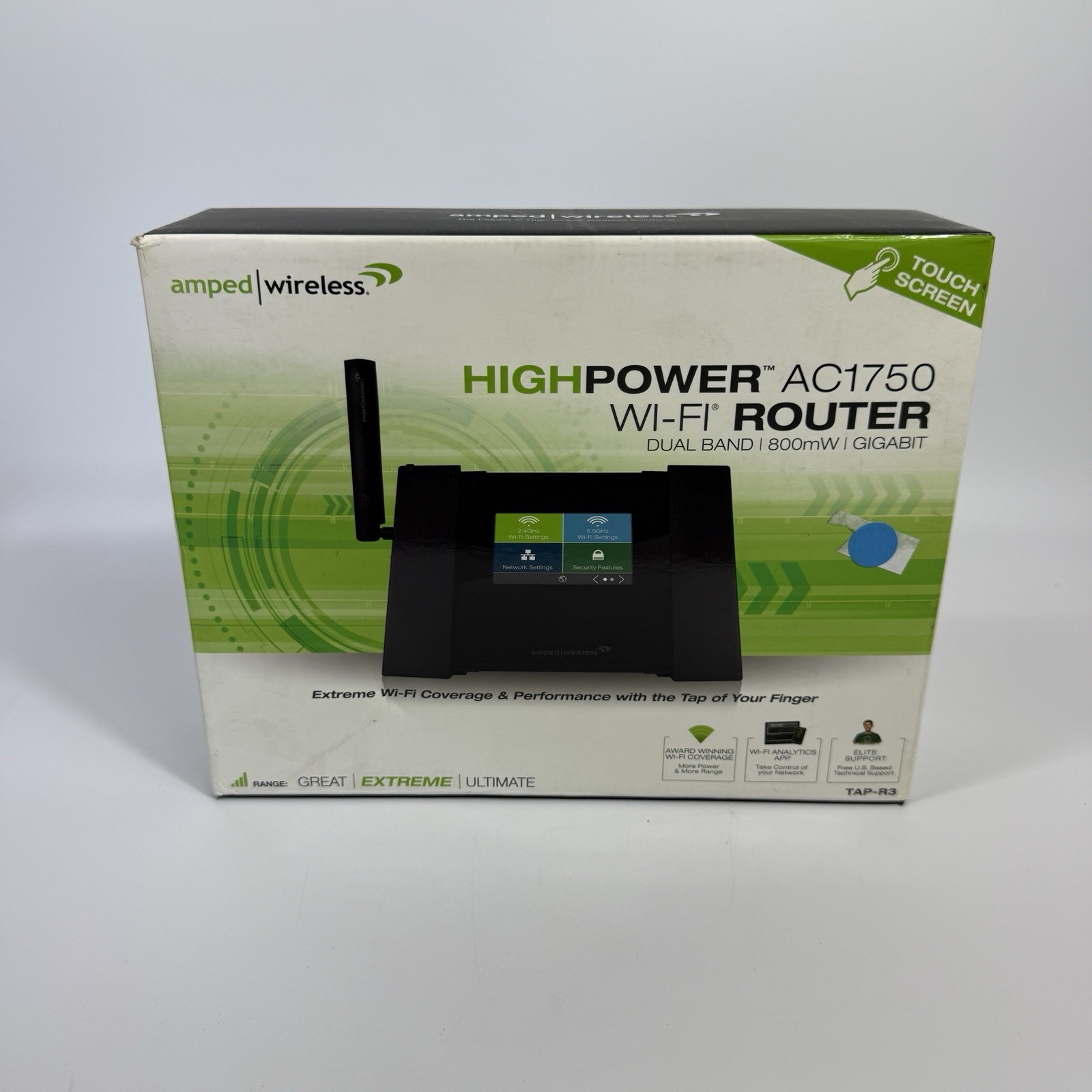 Amped TAP-R3 Wireless High Power Touch Screen AC1750 Wi-Fi Router
