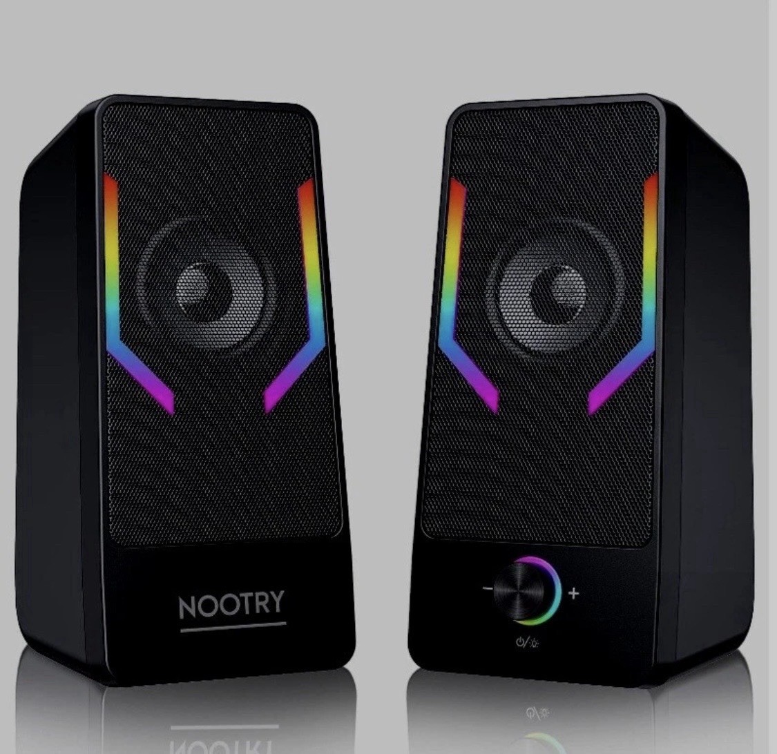 NOOTRY Gaming Speakers PC Surround Sound System  Bass USB Desktop Computer RGB 