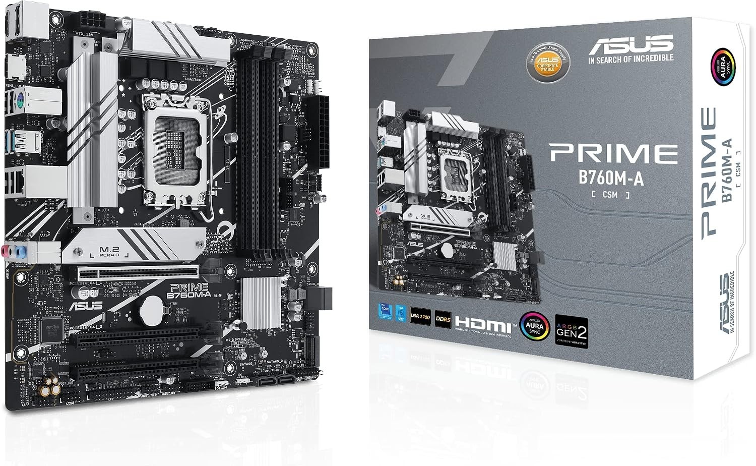 ASUS PRIME B760M-A-CSM Intel B760 LGA1700 DDR5 mATX Motherboard New