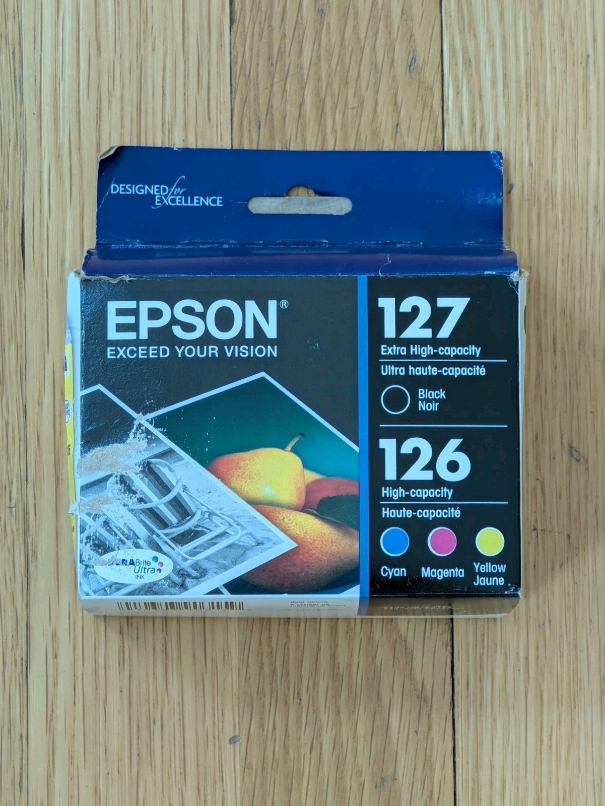 Epson 127 & 126 Durabrite Ultra Ink Black & Color 4 Ink Cartridges - Open Box
