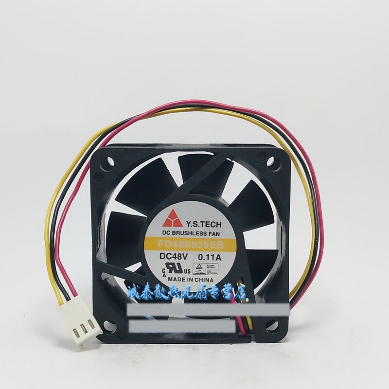1PCS Y.S.TECH FD486025EB 6025 48V 0.11A 3-wire dual ball bearing cooling fan