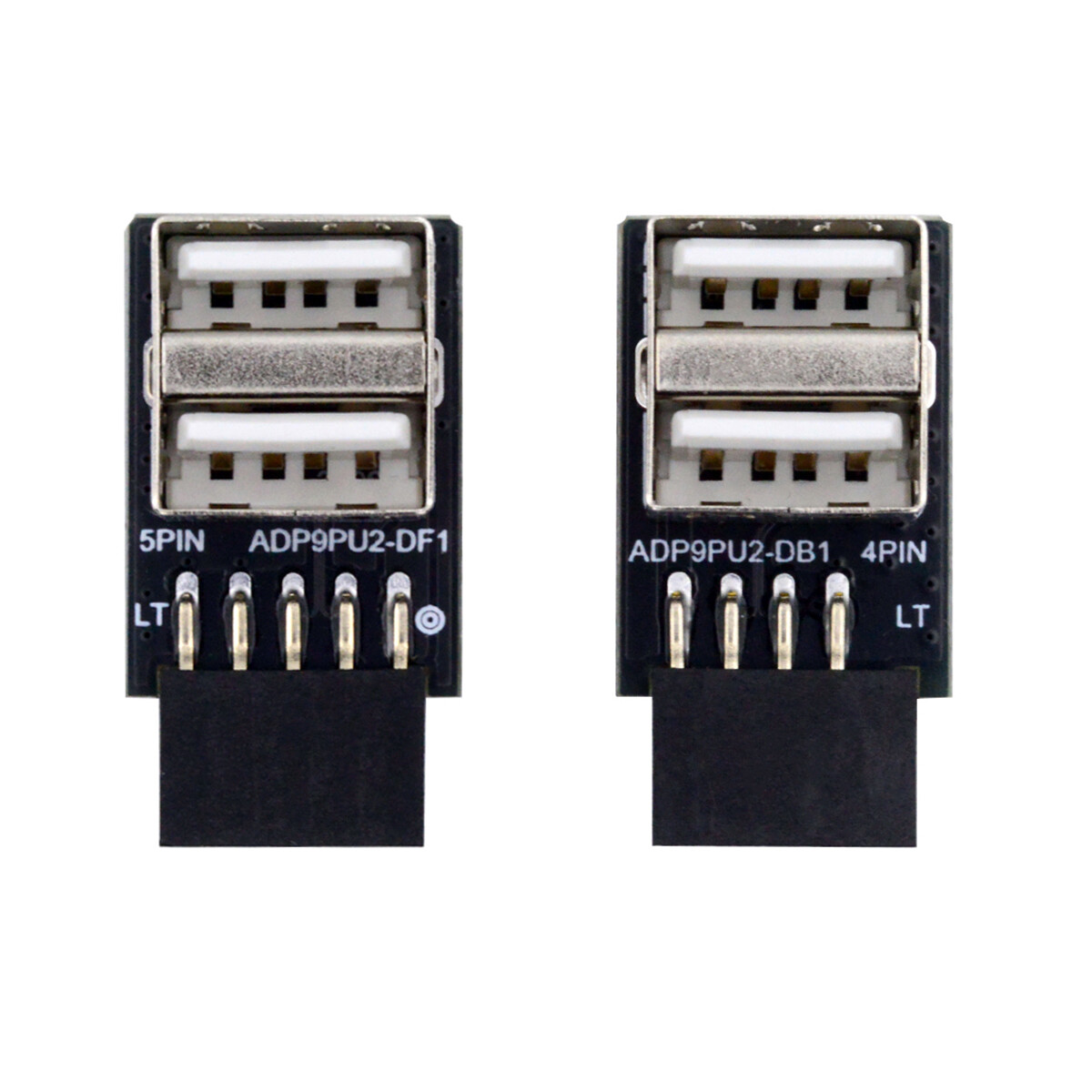 CY Horizontal 9Pin10Pin Motherboard Female Header to Dual USB 2.0 Female Adapter