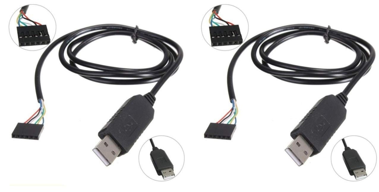 6Pin FTDI FT232RL USB to Adapter Module USB Series to TTL RS232 Cable 2 Pieces