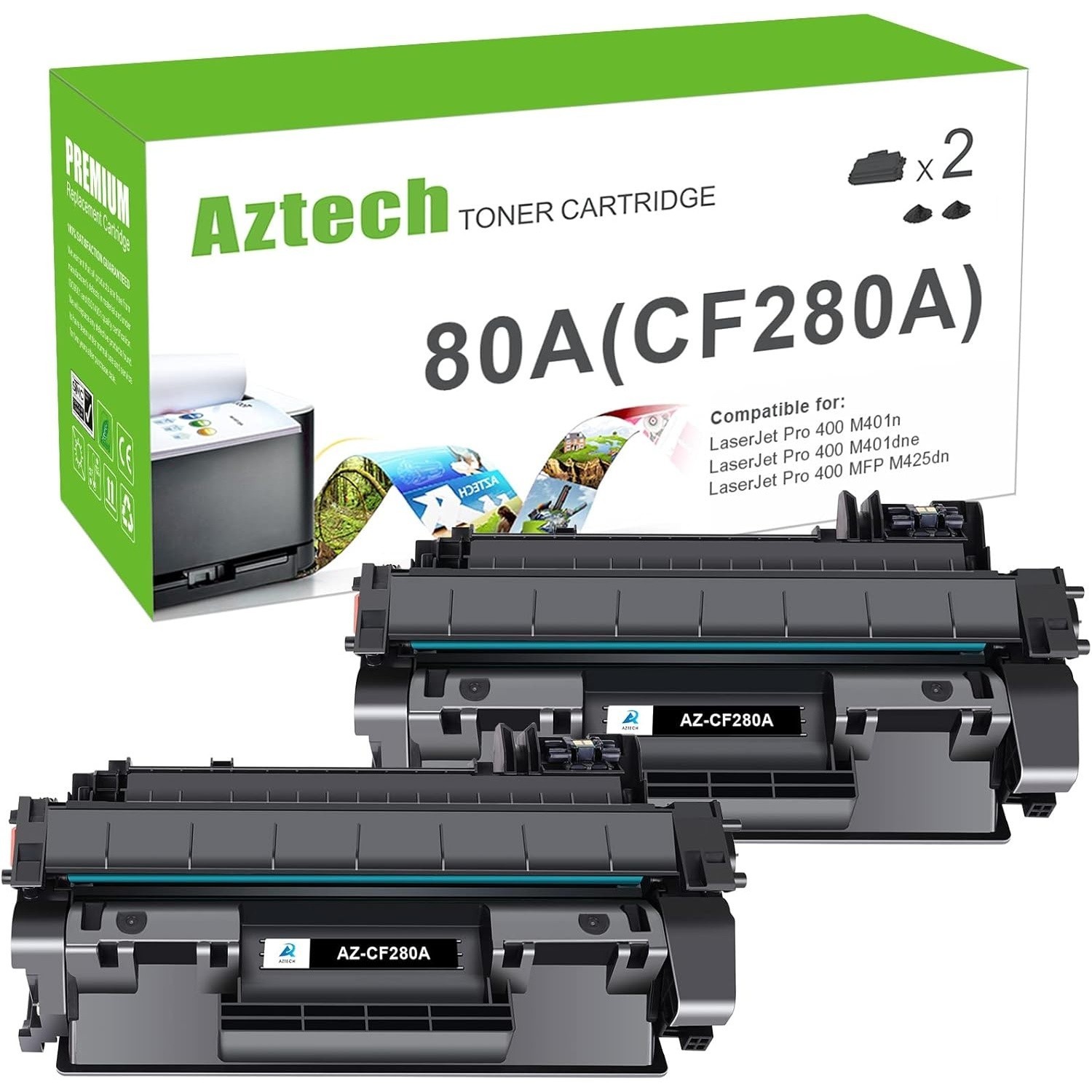 Aztech Compatible Toner Cartridge Replacement for HP 80A CF280A 80X CF280X HP