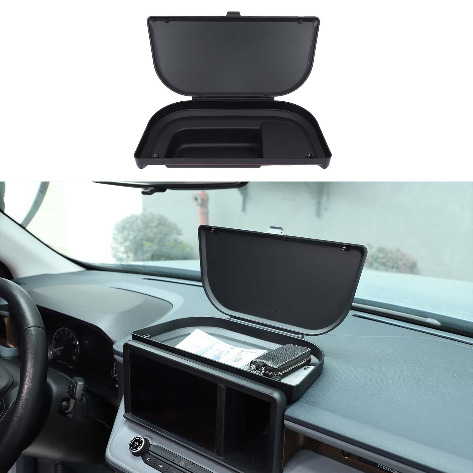 Dashboard Storage Organizer Tray with Lid for Ford Maverick 2022-2025, Behind...