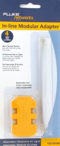 Fluke Networks 10210100 4-Wire In-Line Modular Adapter, yellow